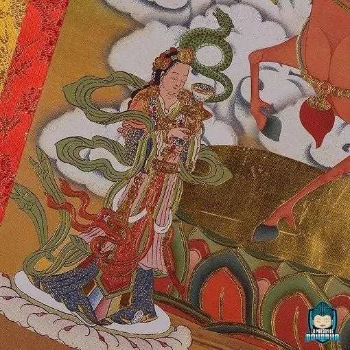 Thangka-Bouddhiste-Gesar-tissu-brode