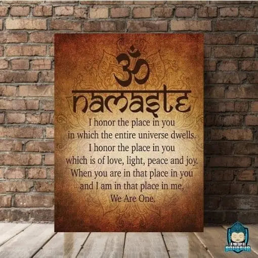 Toile-Citation-Bouddha-imprimee-Canvas-en-coton-Texte-sanskrit-traduit-en-anglais-bouddhisme