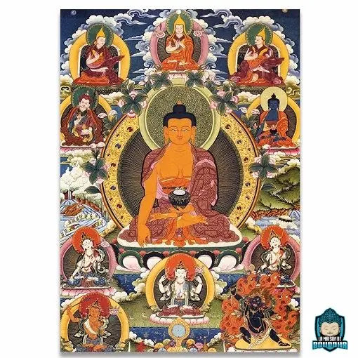 Toile Tibétaine bouddha Shakyamuni  La Maison de Bouddha