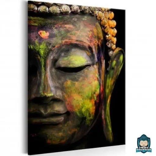 Toile Visage de Bouddha Peint  La Maison de Bouddha