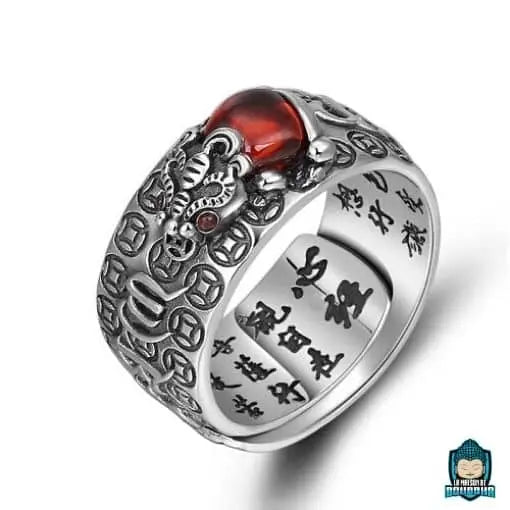 Bague de protection tibétaine en argent  La Maison de Bouddha