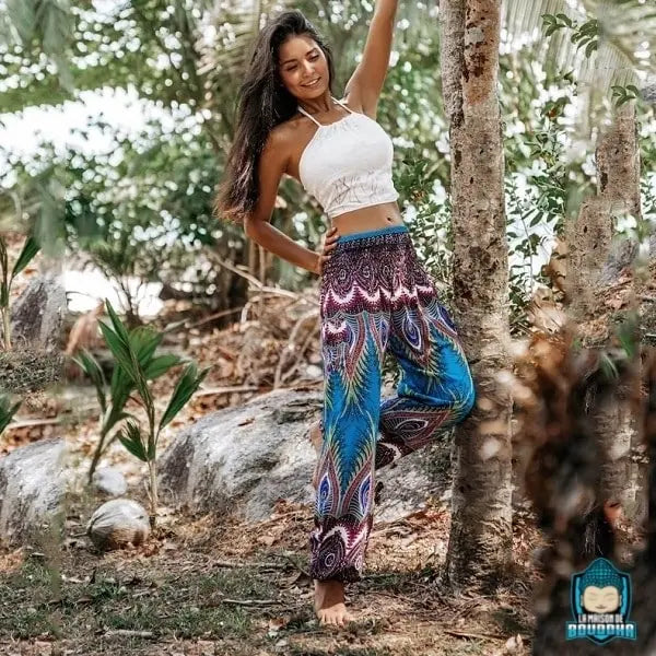 pantalon fluide femme yoga ethnique Pantalons La Maison de Bouddha