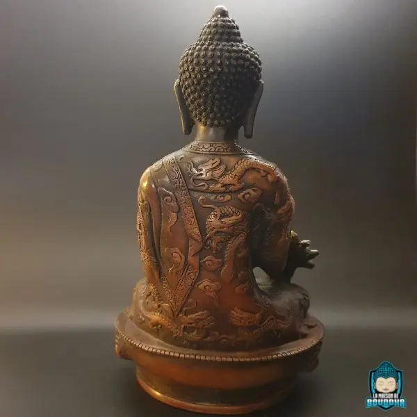 statue-bouddha-medecine-assis-sur-une-fleur-de-lotus-drape-kesa-dragon-gravee-La-Maison-de-bouddha