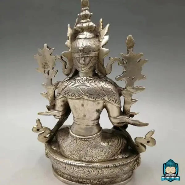 Statuette Tara Verte en Métal