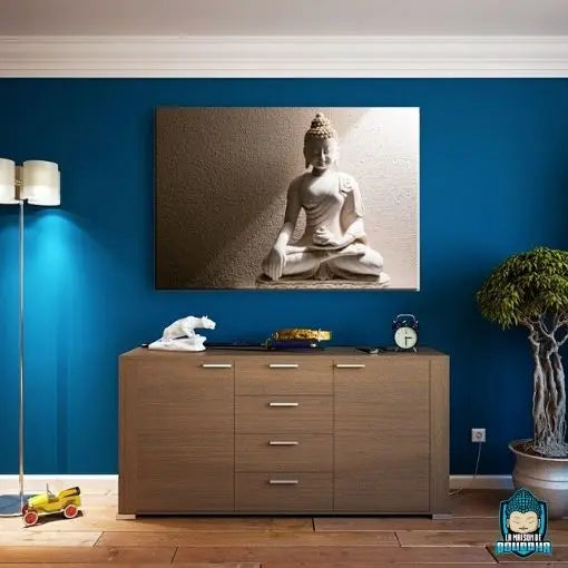 Tableau Bouddha Blanc Birman Offrande  La Maison de Bouddha